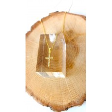 Ασημένιο κολιέ σταυρός επίχρυσο (SN171)